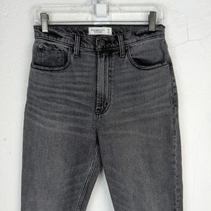 Abercrombie Ankle Straight Ultra High Rise Jeans 28 6 Short Curve Love Black